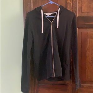 Versatile Black Full Zip Hoodie XL